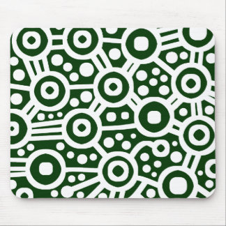 Alien Circuit - Weiß auf Dunkelgrün Mousepad