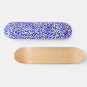 Alien Circuit - White on Deep Blue Skateboard (Horizontal)