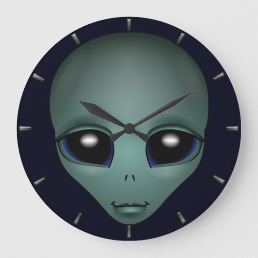 Alien Clock ET Geschenk Alien Dekoration Alien Ges Große Wanduhr (Vorderseite)