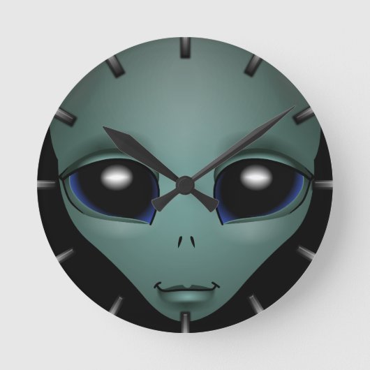 Alien Clock ET Geschenk Alien Dekoration Alien Ges Runde Wanduhr (Vorderseite)