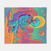 Alien Coolness entfesselt Fleecedecke (Vorderseite (Horizontal))