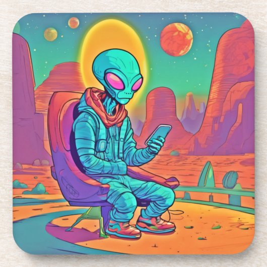 Alien Coolness entfesselt Getränkeuntersetzer (Vorderseite)