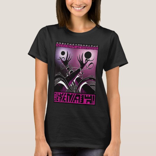 Alien Cosmic Hands Galaxy Space T-Shirt (Vorderseite)