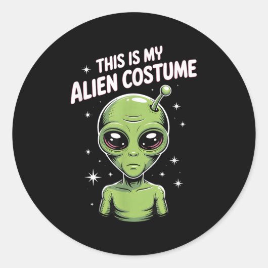 Alien Costume Runder Aufkleber (Vorderseite)