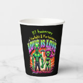 Alien Couple in kosmischer Liebe Pappbecher (Rückseite)