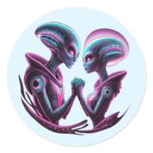 Alien Couple Stickers