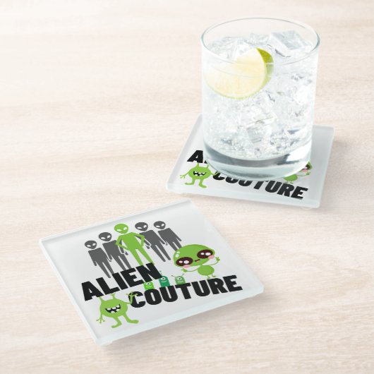 Alien Couture.w Glasuntersetzer (Schrägansicht)