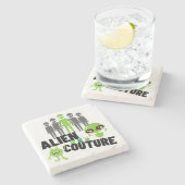 Alien Couture.w Steinuntersetzer (Seitenansicht)