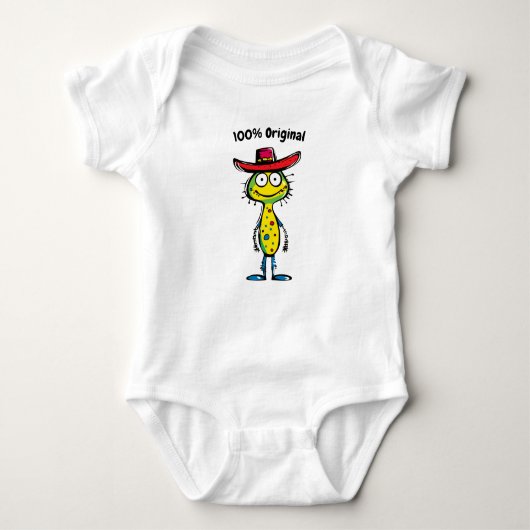 Alien Cowboy Colorful Fun Baby Strampler (Vorderseite)