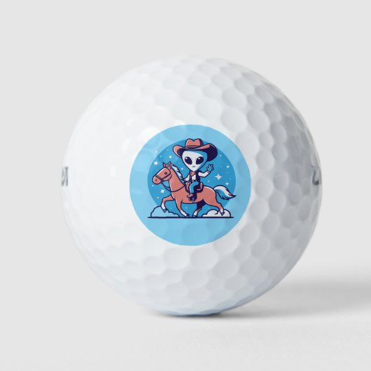 ALIEN COWBOY FUNNY GOLF BALL (Vorderseite)