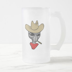 Alien-Cowboy Mattglas Bierglas