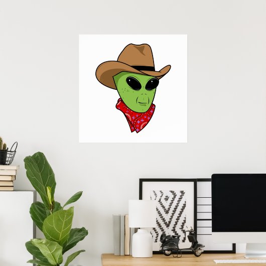 Alien Cowboy Poster (Heimbüro)
