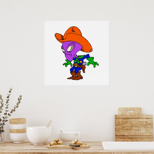Alien Cowboy Poster (Küche)