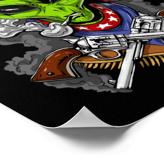 Alien Cowboy Poster (Ecke)