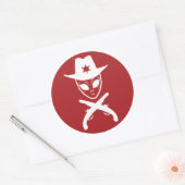 Alien Cowboy Runder Aufkleber (Umschlag)