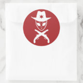 Alien Cowboy Runder Aufkleber (Tasche)
