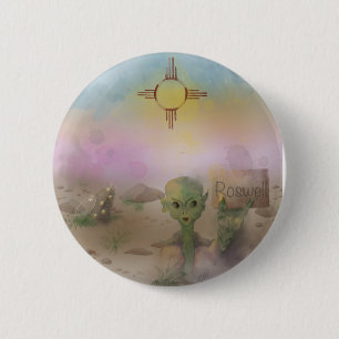 Alien Crash Raumschiff Roswell New Mexico Button