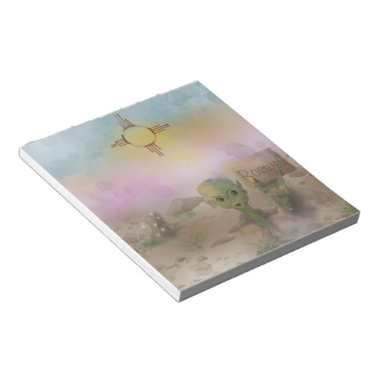 Alien Crash Raumschiff Roswell New Mexico Notizblock (angewinkelt)