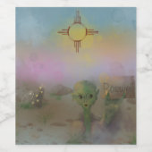 Alien Crash Raumschiff Roswell New Mexico Weinetikett (Einzelnes Label)