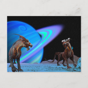 Alien Creature on Planet Postkarte