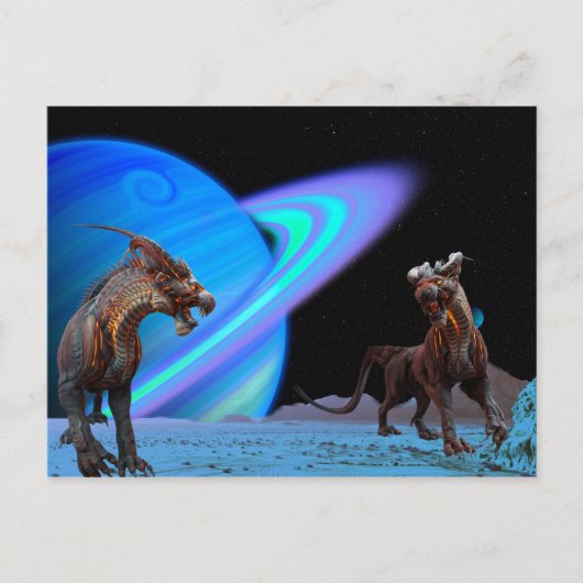 Alien Creature on Planet Postkarte (Vorderseite)