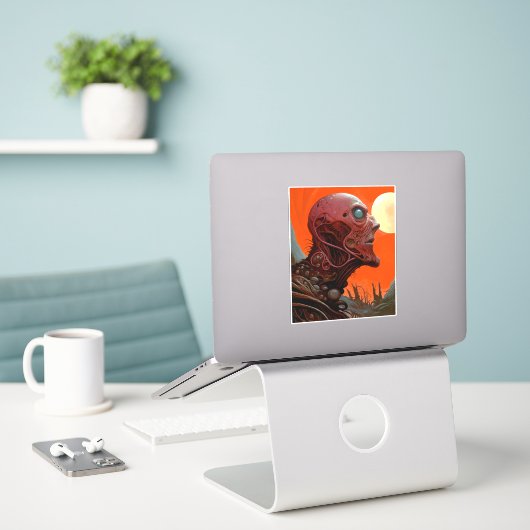 Alien Creature Sci-fi Horror Art Aufkleber (Laptop auf Schreibtisch)