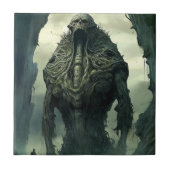 Alien Creature Sci-fi Horror Art Fliese (Vorderseite)