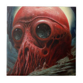 Alien Creature Sci-fi Horror Art Fliese (Vorderseite)