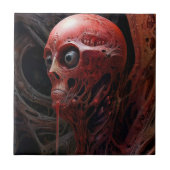 Alien Creature Sci-fi Horror Art Fliese (Vorderseite)