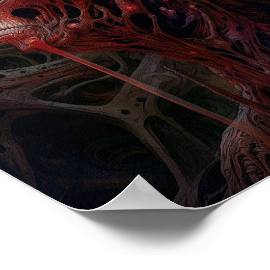 Alien Creature Sci-fi Horror Art Poster (Ecke)