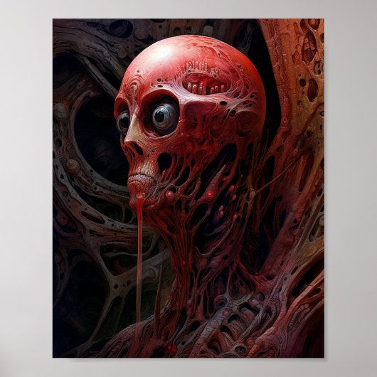 Alien Creature Sci-fi Horror Art Poster (Vorne)