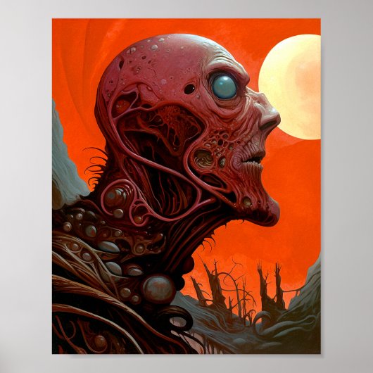 Alien Creature Sci-fi Horror Art Poster (Vorne)