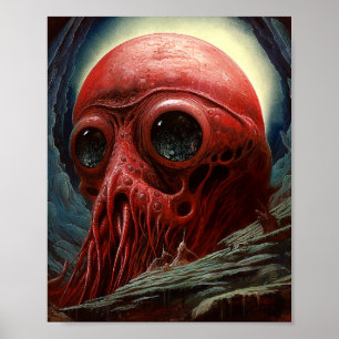 Alien Creature Sci-fi Horror Art Poster