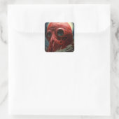 Alien Creature Sci-fi Horror Art Quadratischer Aufkleber (Tasche)