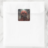 Alien Creature Sci-fi Horror Art Quadratischer Aufkleber (Tasche)