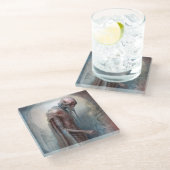 Alien Creature Science Fiction Glasuntersetzer (Schrägansicht)