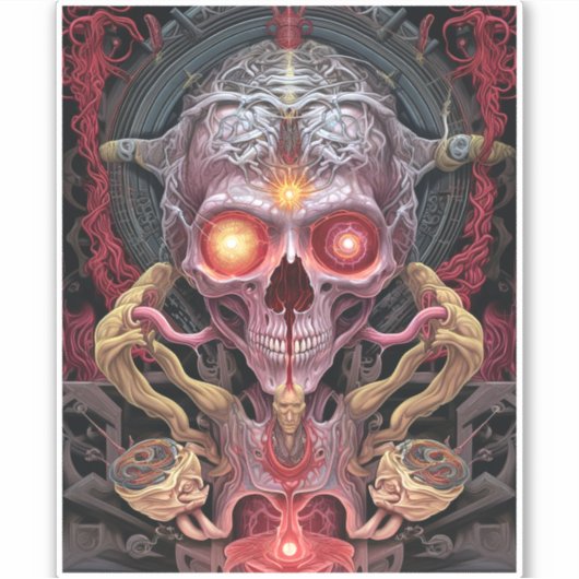 Alien Creature Surreal Horror Art Aufkleber (Vorderseite)