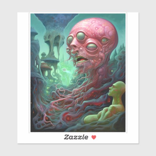 Alien Creature Surreal Horror Art Aufkleber (Blatt)