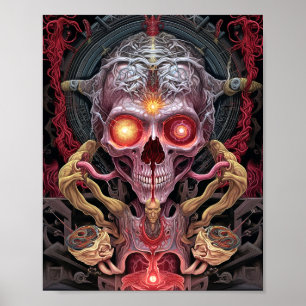 Alien Creature Surreal Horror Art Poster