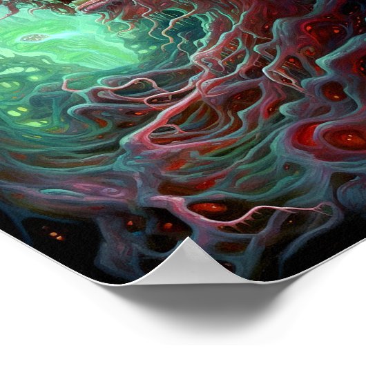 Alien Creature Surreal Horror Art Poster (Ecke)