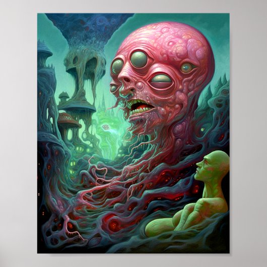 Alien Creature Surreal Horror Art Poster (Vorne)