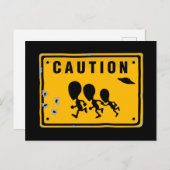 Alien Crossing Sign Postkarte (Vorne/Hinten)