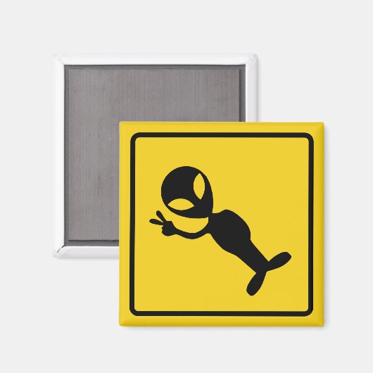 Alien Crossing Zone Magnet (Vorderseite/Rückseite)