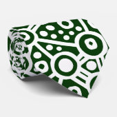 Alien Curcuit Abstrakt II - Weiß auf Dunkelgrün Krawatte (Gerollt)