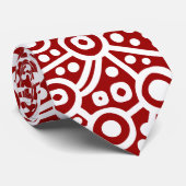 Alien Curcuit Abstrakt - Weiß auf Maroon Krawatte (Gerollt)