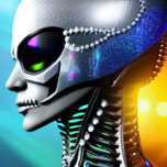 Alien Cyborg Science Fiction T - Shirt<br><div class="desc">Science Fiction T - Shirt Alien Space Futuristische Schöne Farbe Realistische Kunst</div>