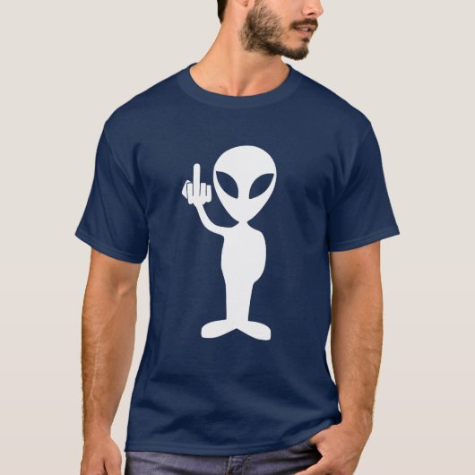 Alien, das den mittleren Finger zeigt T-Shirt (Vorderseite)
