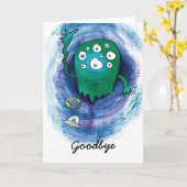 Alien, das Karte verlässt (Gelbe Blume)