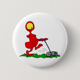 Alien, das Rasen mäht Button