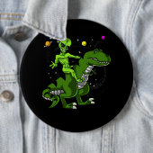 Alien, das T-Rex Dinosaurier-Raum UFO reitet Button (Beispiel)